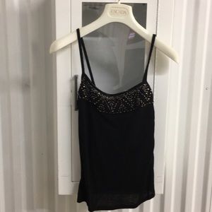 Escada black beaded knit camisole.